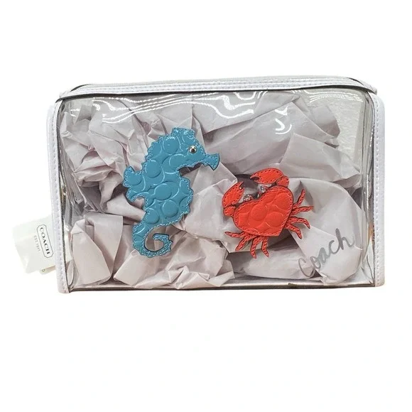 Coach XL Beach North/South Tote Bag 16594 Crab Seahorse‎ w/ Matching Pouch - Picture 14 of 16